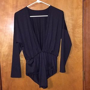 Sexy plunge V bodysuit